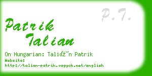 patrik talian business card